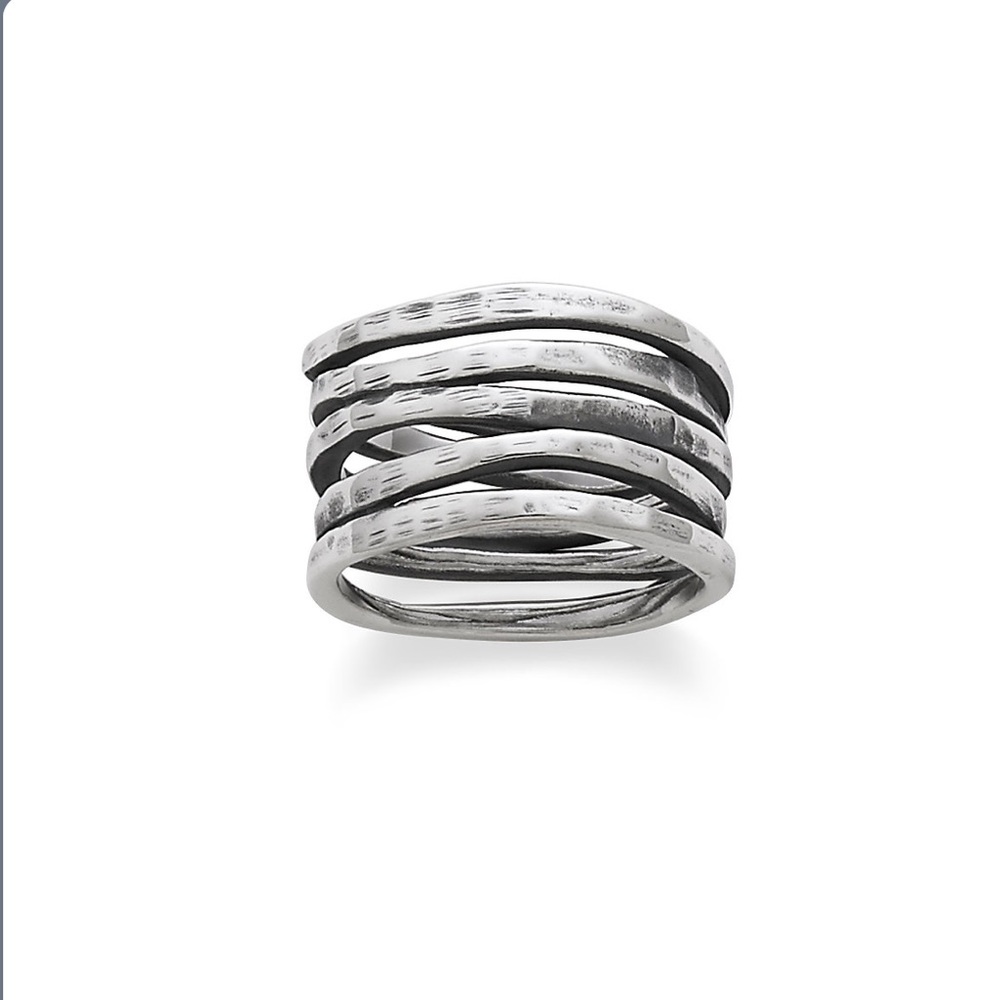 James Avery Stacked Hammered Ring